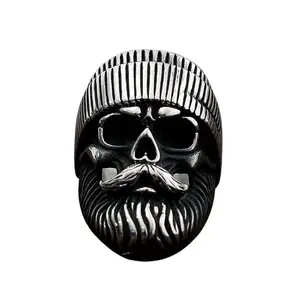 Myginie.in Punk Style Big Beard Skull Ring For Men Size 8 (9)