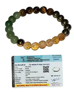 Divine Crystal Treasures Balance Chakras with Natural Crystal Certified healing bracelets. Stretchable - 8MM beads Bracelets for men & women.(Money Magnet Bracelet)