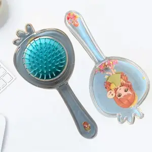 Theme Cute portable hairbrush for kids 22cmx5xm for travel and daily use
