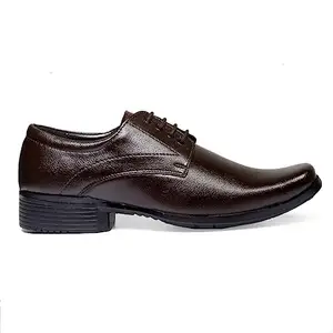 YUVRATO BAXI Men's Brown Office Wear Formal Derby Dress Shoes-6 UK