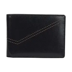 Leatherman Fashion LMN Men Black Genuine Leather Wallet (8 Card Slots)