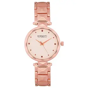 Kinnoti London Analogue Rose Gold with White Dial Stylish Designer Watch for Women