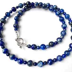 Zoya Gems & Jewellery Beautiful Lapis Lazuli Necklace, 6-8mm 18" Lapis Lazuli Crystal Necklace, Jewelry Gift for Her