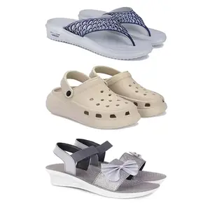 Women's Comfortable Sandal,Casual Lightweight Sandal for Everyday Wear | (COMBO-3)-1887-OO1-1971-8-EURO-39