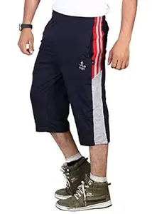 VEGO Mens Cotton Three by Fourth, 3/4, Capri, Three Quarter Grey Plus Size