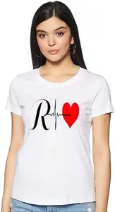 Women's Alphabetic Print Round Neck T-Shirt RI_New_WPRNT#R003_White_S
