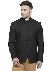 WINTAGE Men's Tweed Casual and Festive Blazer Coat Jacket:Black,Large