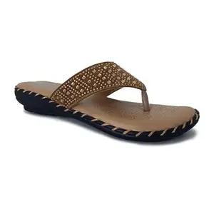 Fiia Women Fashion Sandals Doctor Soft Cushion Bottom Swarovki Design Brown UK-8