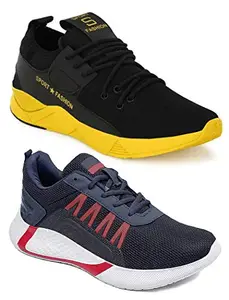 Axter Men's (9305-9311) Multicolor Casual Sports Running Shoes 7 UK (Set of 2 Pair)
