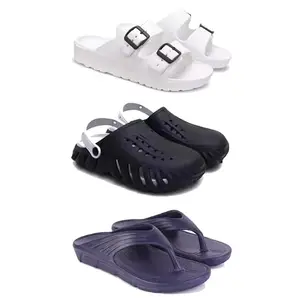 DRACKFOOT Men's Sandals | Lightweight Wear| Stylish & Easy to Wear For Men'S GR-SAN-(3-COMBO)-3113-3149-3153-8