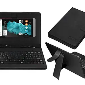 ACM Keyboard Case Flip Cover Compatible with Smartron T.Phone Mobile Stand Direct Plug & Play Device for Study & Gaming Black