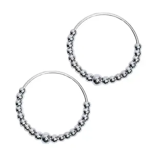 Simran Beads Sikh Kada For Men & Women Silver (Pack of 2) by Pratyush Traders (Silver, 2.6)