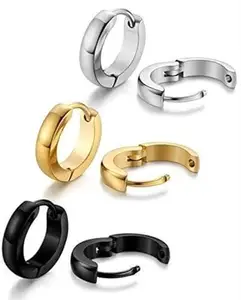 VIEN Minimalistic Mens Earring Punk – Stainless Steel Earrings Ring (PACK OF 6PC)