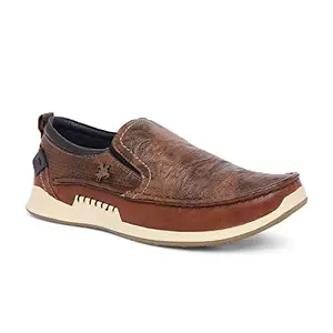 Buckaroo Brien FullGrain Natural Leather Tan Casual Shoes for Mens: Size UK 8