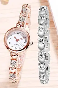 HC HARMI CREATIVE Harmi Creative Women Casual Round Analog Metal Watch (Pack of 2) (Multicolor) HC 188