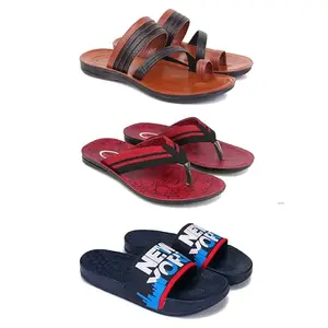 DRACKFOOT Men's Sandals | Lightweight Wear| Stylish & Easy to Wear For Men's GRT-SAN-(3-COMBO)-3151-3129-1587-6