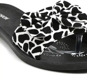 OUNIK STYLE Women Comfortable Lightweight Fashionable Super Soft Outdoor Slides (Black 8)