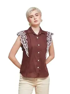 J TURRITOPSIS Cotton Button Down Shirt for Women Stylish || Shirt Top for Women