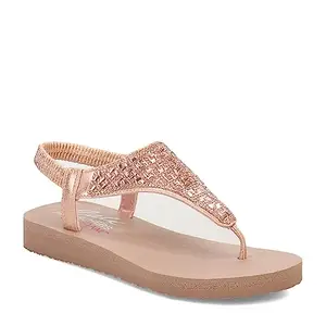 Skechers Womens MEDITATION - SWEET ROCK Rose Gold Casual Sandals