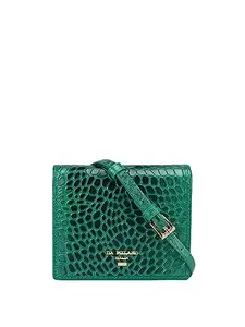 Da Milano Genuine Leather Green Ladies Wallet (LSW-10116)