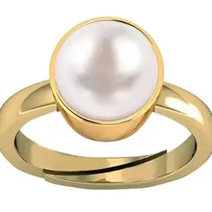 JAGDAMBA GEMS South Sea Pearl 12.25 Ratti 11.00 Carat Natural Pearl Gemstone Original Certified Moti Adjustable Astrological panchhdhaatu/Ashtadhatu Ring for Men and Women