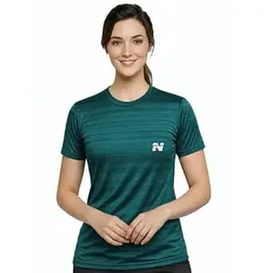 NINQ Premium Women Tshirt Half Sleeve Sports Wear Tshirt for Gym & Fitness | Lightweight Running Yoga Workout Top with Moisture-Wicking Comfort