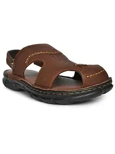Buckaroo BERKO Genuine Leather Brown Casual Closed Sandal For Mens: Size UK 7