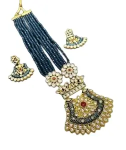 Latest Stylish Stone Studded Jewellery Set for Women |Festive Wedding Party Necklace Earrings|JS_291|