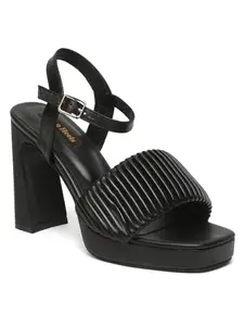 Flat n Heels Womens Black Sandals FnH 8737-BK