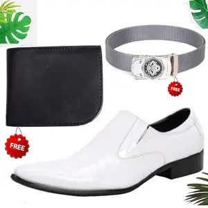 Latest Trendy Formal Shoes/Party Shoes/Shoes Combo with Free Wallet & Belt for Men and Boys (BAZAAR623_AXR-TC-401) Multicolor