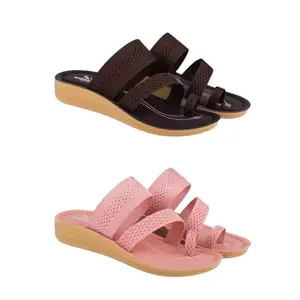 SPORTER Extra Soft Classic Casual wear with Flexibility Technology Heel Combo for Women's/Girl's(6141+6142)(6) Multicolor