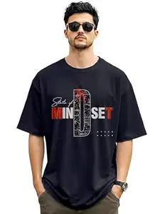ENCIGER Men Oversized T-Shirt Cotton Drop Shoulder Loose Fit Graphic Printed Casual Streetwear T Shirt