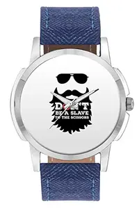 BIGOWL Wrist Watch for Men - Don't Be A Slave to Scissors | Beard Lovers Or Sikhs - Analog Men's and Boy's Unique Quartz Leather Band Round Designer dial Watch