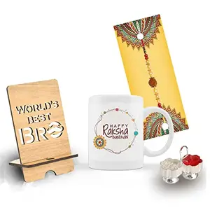 SUPPRO Gift For Brother Coffee Mug With Phone Stand Rakhi Set HM1_M15-R2