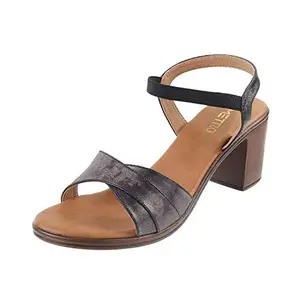 Metro Women Black Synthetic Sandals 7-UK (40 EU) (33-1050)