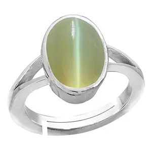 Anuj Sales Anuj Sales 8.25 Ratti Natural Cat's Eye Stone Silver Adjustable Ring for Men and Women's
