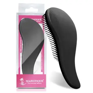 Majestique Detangler Brush Tangle Free Hair Brush Kids Detangling Brushes No Tangle Knots Free Naturals Glide Thru No Pain Hair Comb For Women, Girls Curly Hair (1 Colored -Size 7.4 Inch Multicolor)