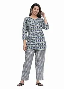 ROMAN HOME Cotton Printed Straight Short Length Kurti for Women, Top Dress for Ladies and Girls pak of i PIS.