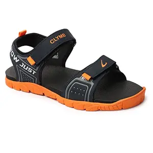 CLYMB Men Synthetic|Ultralightweight|Comfort|Summer Trendy|Outdoor daily use Orange Floaters Sandals