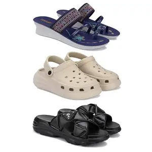 Women's Comfortable Sandal,Casual Lightweight Sandal for Everyday Wear | BT-(3-COMBO)-1947-OO1-1889-7-EURO-38