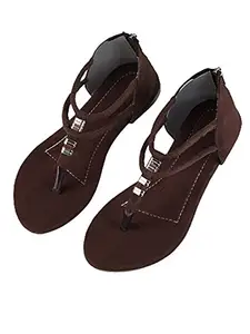 WalkTrendy Womens Synthetic Brown Sandals - 4 Uk (Wtwf579_Brown_37)