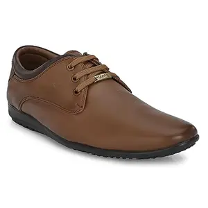 egoss Lace-Up Casual Shoes for Men | Genuine Leather | Premium Comfort | Stylish Footwear for Office, Party & Wedding Occasions | Brown,10