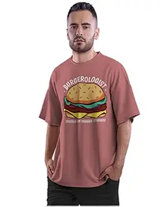 ALLEN BLACK Oversized T-Shirt Burgerologist - Burger Lover - Funny Men's Women's Unise 100% Cotton Dusty Rose_BOLOGUNIQ-Dusty Rose M Oversized_