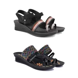 Women's Comfortable Sandal,Casual Lightweight Sandal for Everyday Wear | (Combo 2)-1960-1952-6