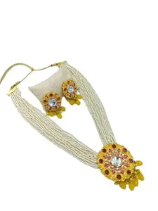 Latest Stylish Stone Studded Jewellery Set for Women |Festive Wedding Party Necklace Earrings|JS_270|