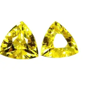 16 Carats certified Natural Pukhraj From Sri Lanka Trillion Shape Pair Of Natural Yellow Sapphire Pukhraj Gemstone Best For Earings Ring Pendant And Making Beautiful Astrological Jewelry