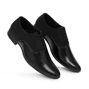 SHUAN Synthetic Leather Formal Derbies for Men Black