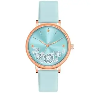Acnos Women's Classic Butterfly Dial Analog Watch with Leather Strap