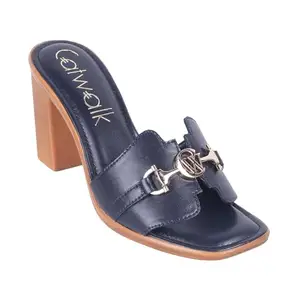 Catwalk Women Stylised Chunky Heels Slip-On 10381 (Blue-9)