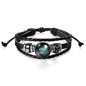 Hot And Bold Zodiac Star Sign Constellation Charm Leather Wrap Multi Strand Bracelet-Bracelets. Daily-Party-Casual Wear Fashion Jewellery (Capricorn (Dec 22 - Jan 19) For Unisex Adult